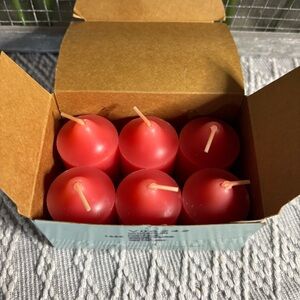 PartyLite Box (6) WATERMELON Votive Candles V06242. Opened Box. New Candles
